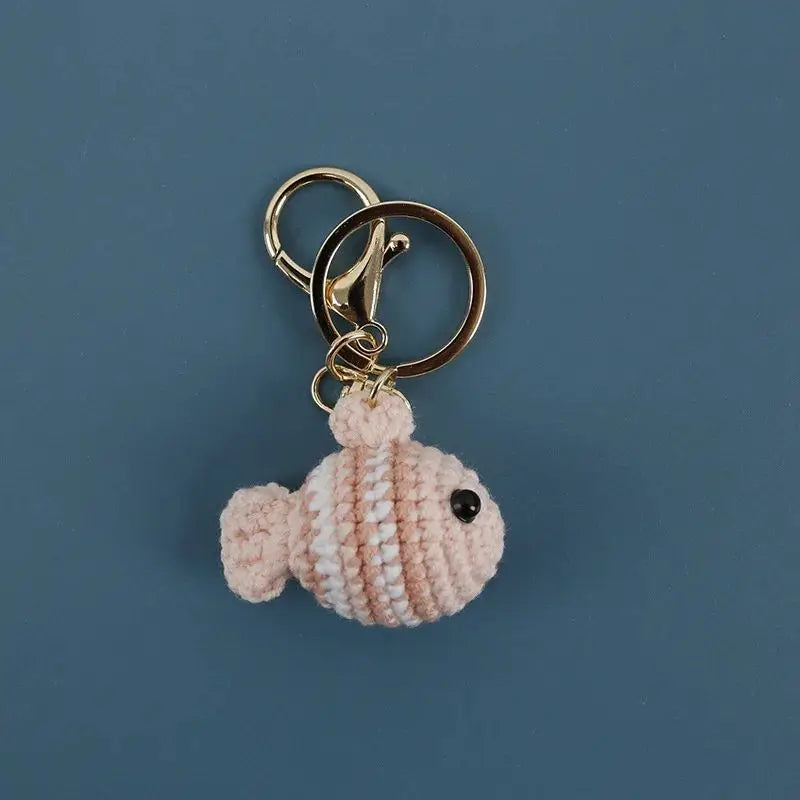 Knitting Goldfish Keychain