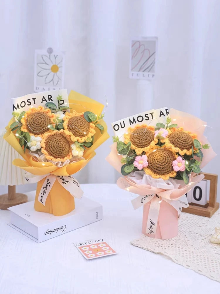 Crochet Sunflower Bouquet – Handmade & Cute
