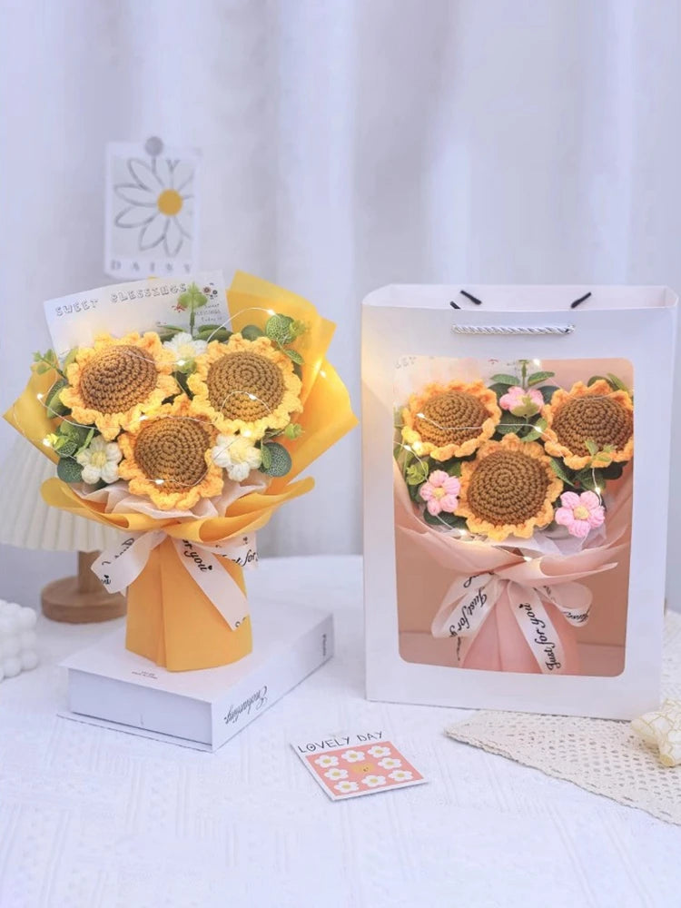 Crochet Sunflower Bouquet – Handmade & Cute