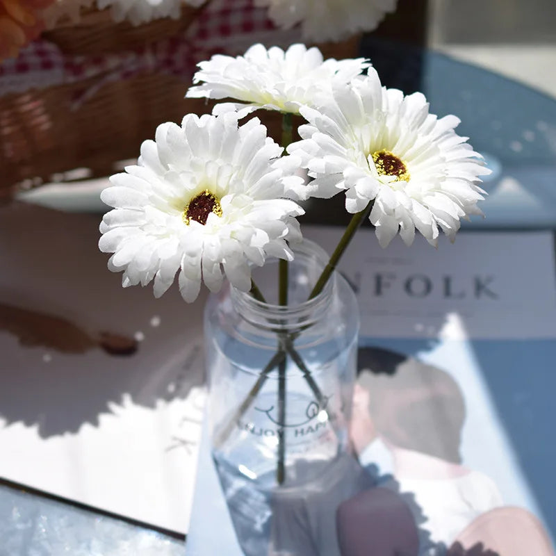 Artificial Silk Gerbera Flowers – Wedding & Home Decor, 3Pcs, 6Pcs, 23cm