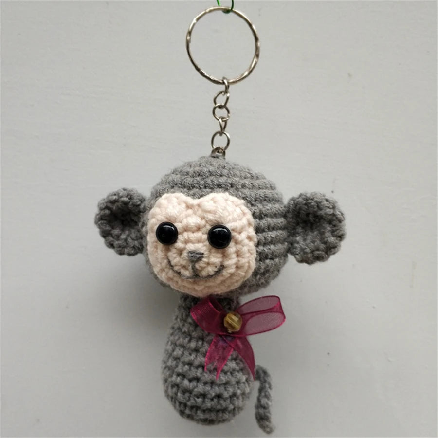 6cm Cute Animal Crochet Doll Key Chain  Knit Toy Cute Pendant Bag Accessories Crochet Toy