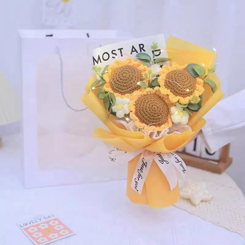 Crochet Sunflower Bouquet – Handmade & Cute