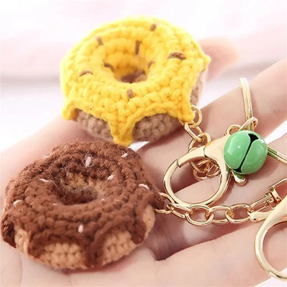 Cute Crochet Donut Fruit Keychain - Sweet & Colorful!