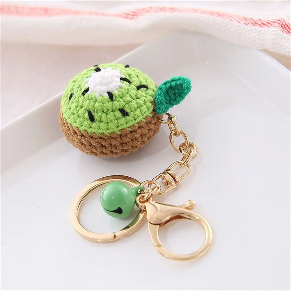 Cute Crochet Donut Fruit Keychain - Sweet & Colorful!