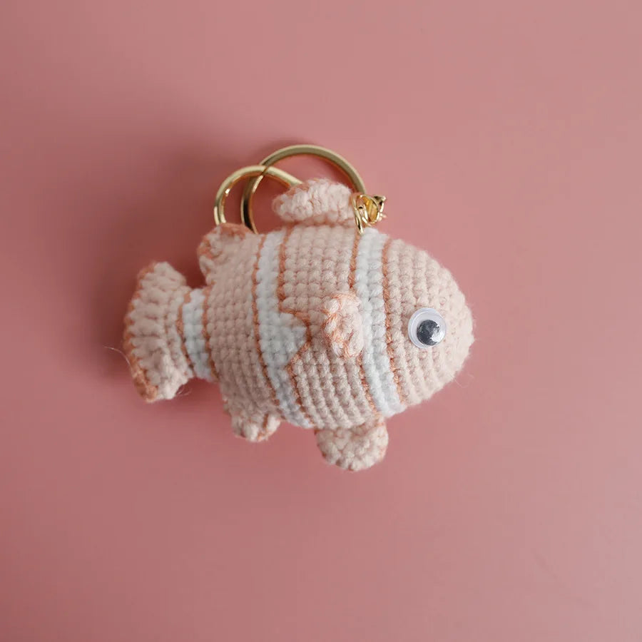 Handmade & Cute Seahorse Crochet Keychain