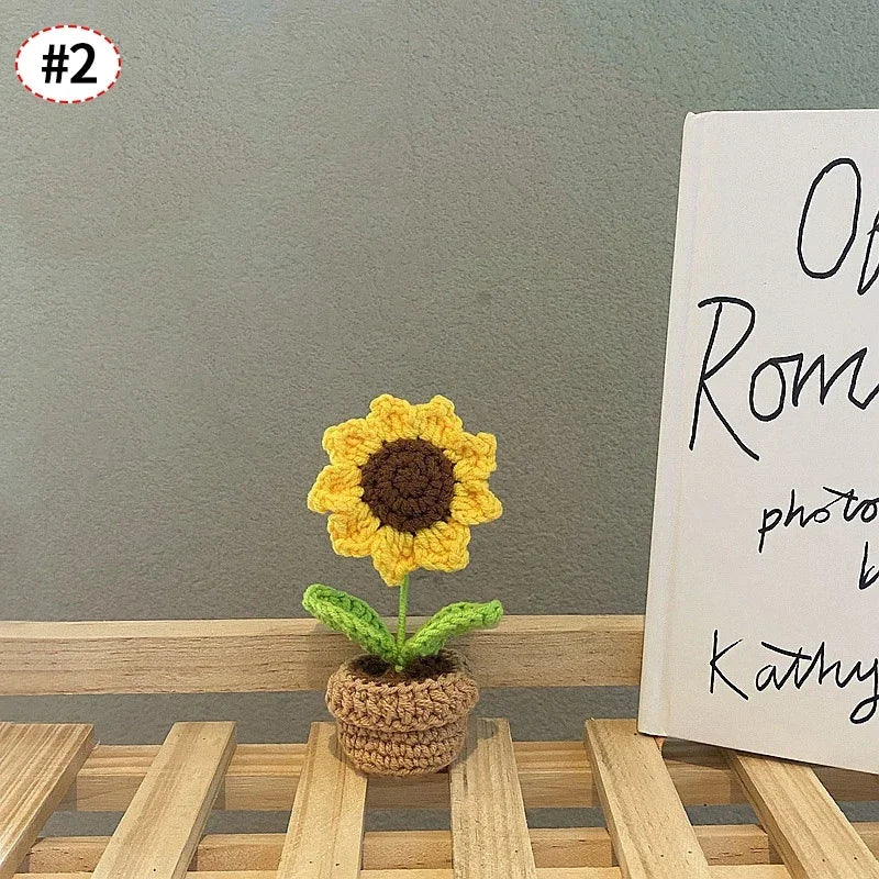 Sunflower Crochet Small Planters- Colorful & Handmade!