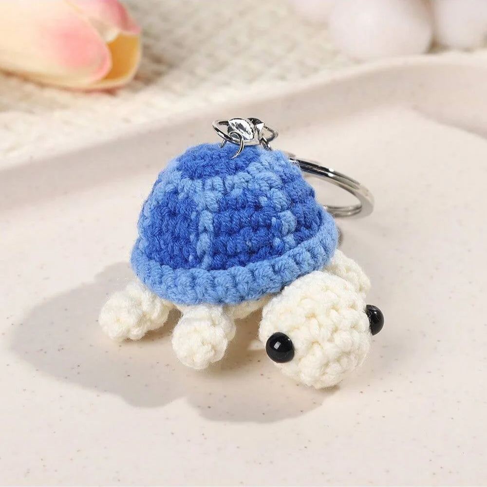 Adorable Turtle Keychain- Handmade Crocheted Miniature !