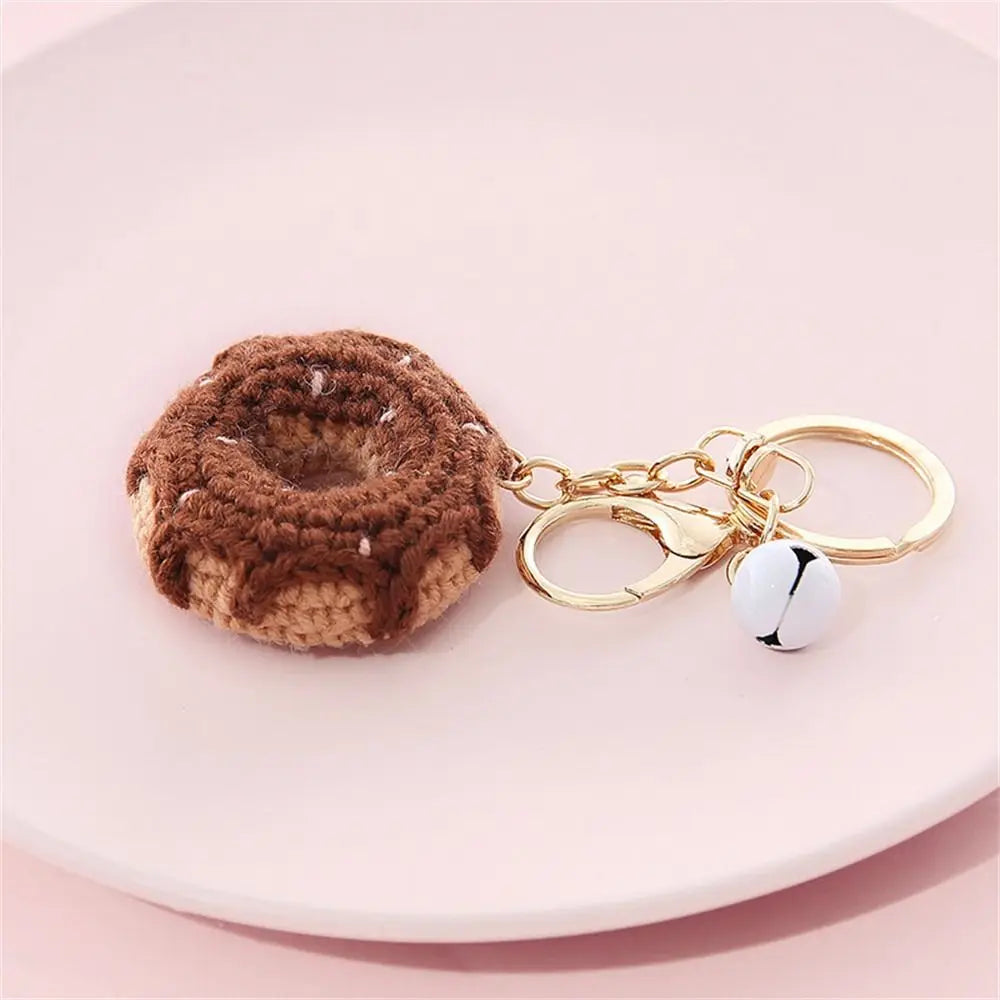 Cute Crochet Donut Fruit Keychain - Sweet & Colorful!
