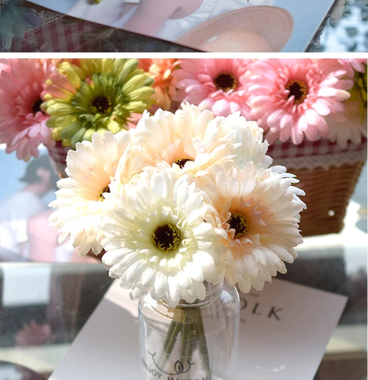 Artificial Silk Gerbera Flowers – Wedding & Home Decor, 3Pcs, 6Pcs, 23cm