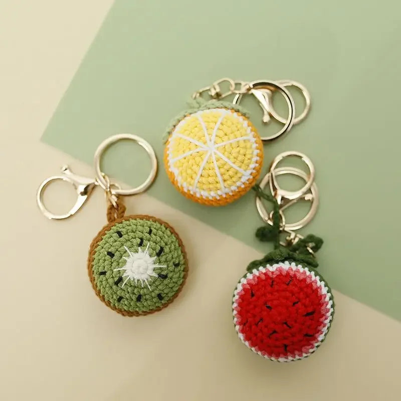 Cute Crochet Fruit Keychain
