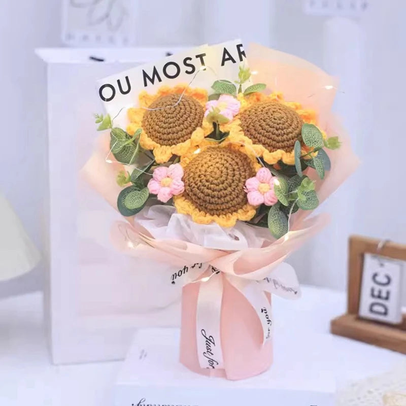 Crochet Sunflower Bouquet – Handmade & Cute