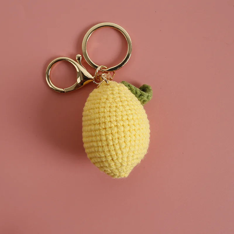 Cute Crochet Fruit Keychain