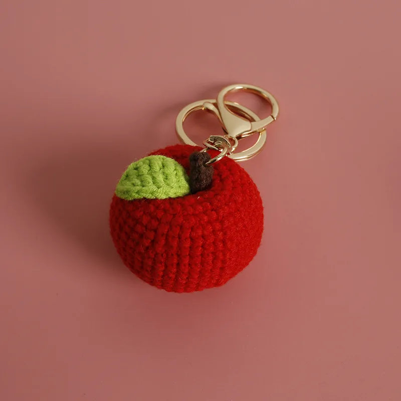 Cute Crochet Fruit Keychain