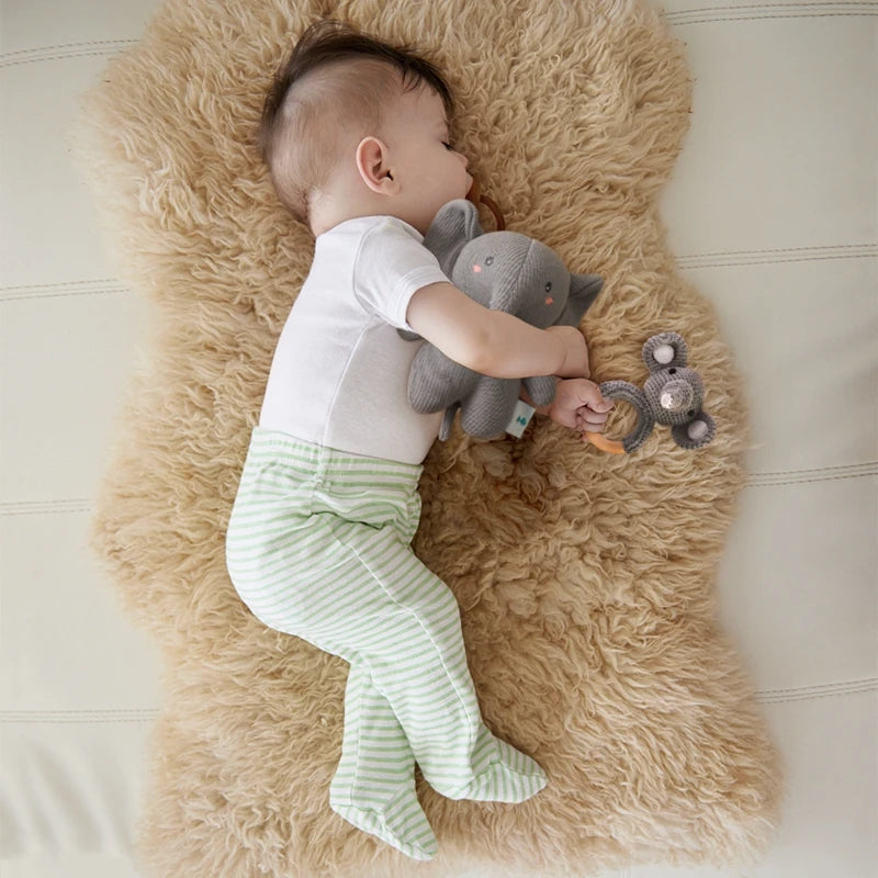 Elephant Stuff Plush Toy Handmade Crochet Wool Doll Baby Rattles