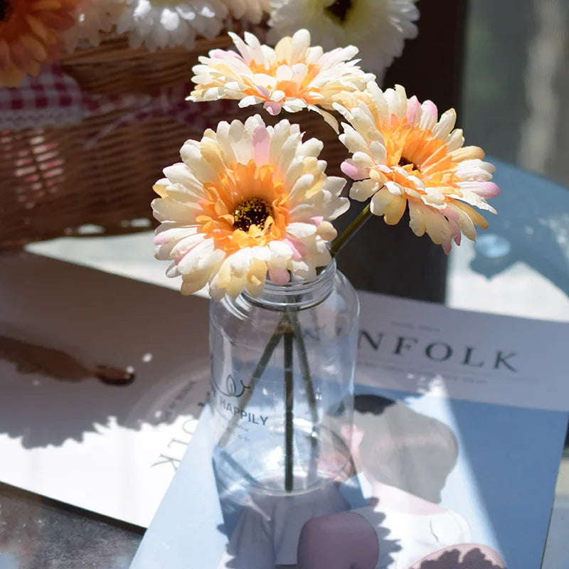 Artificial Silk Gerbera Flowers – Wedding & Home Decor, 3Pcs, 6Pcs, 23cm