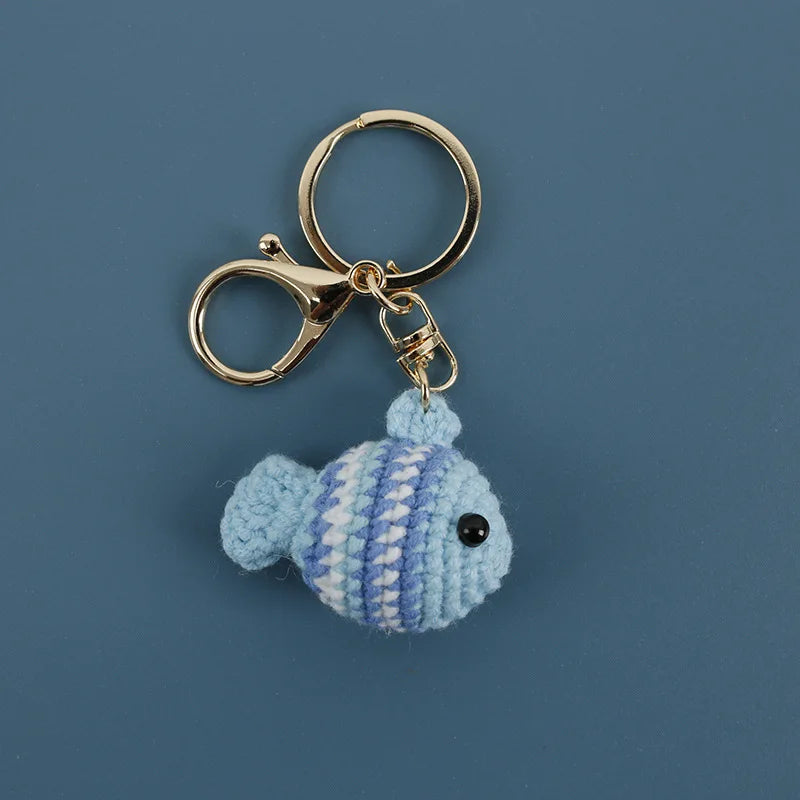 Knitting Goldfish Keychain