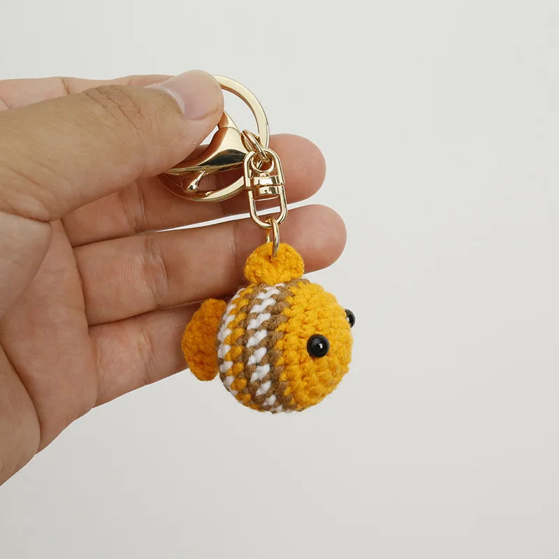 Knitting Goldfish Keychain