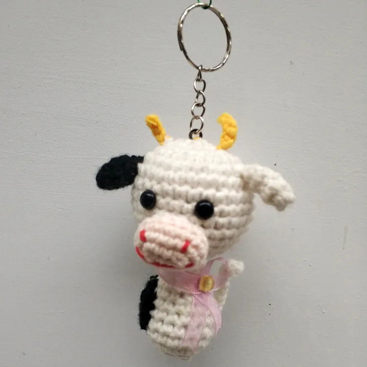6cm Cute Animal Crochet Doll Key Chain  Knit Toy Cute Pendant Bag Accessories Crochet Toy