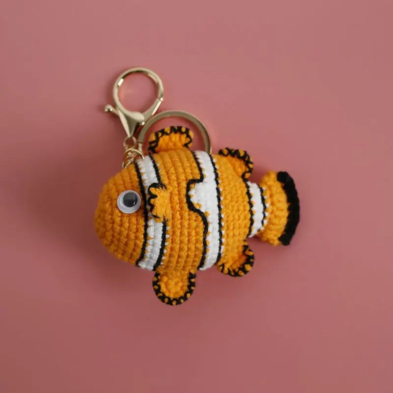 Knitting Goldfish Keychain