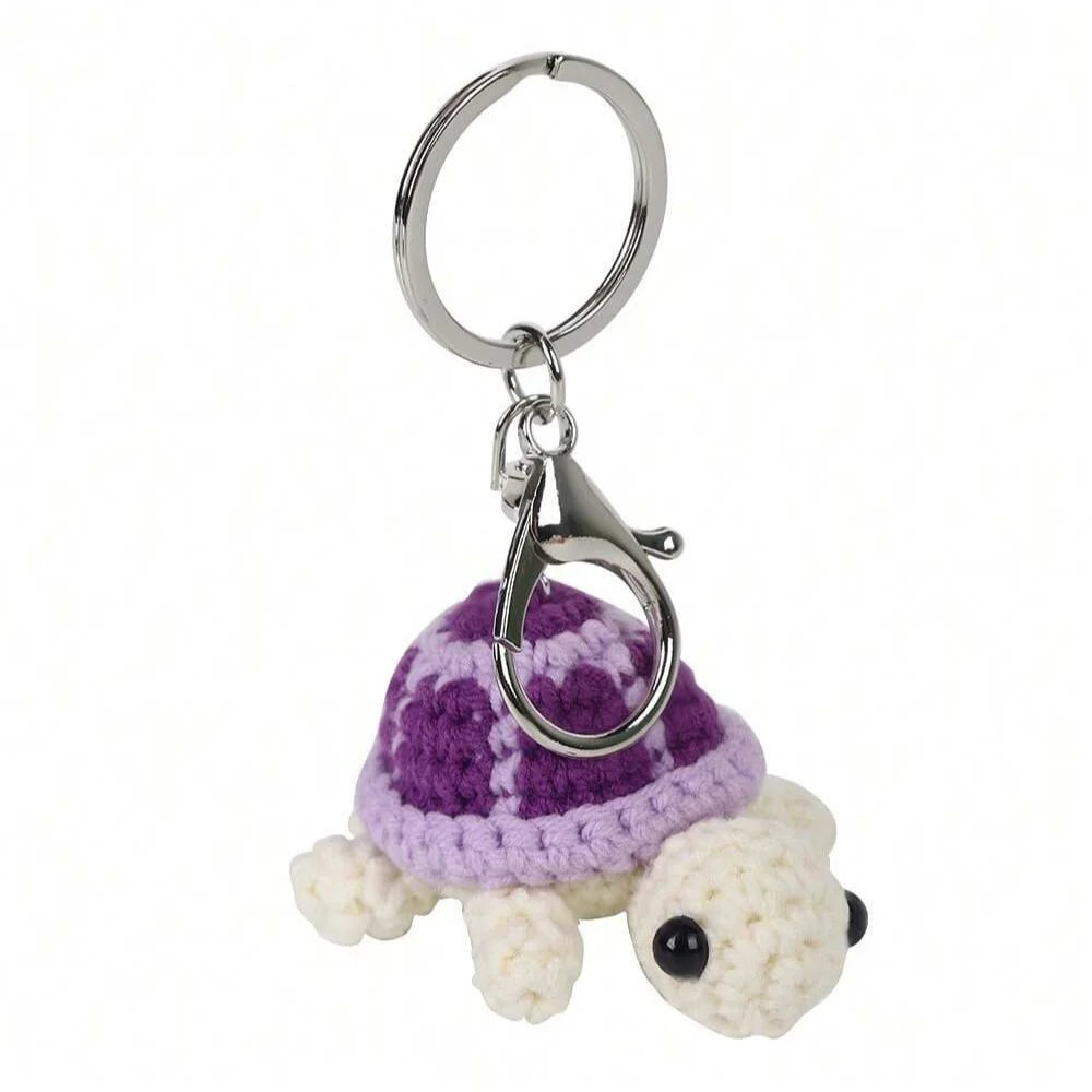 Adorable Turtle Keychain- Handmade Crocheted Miniature !