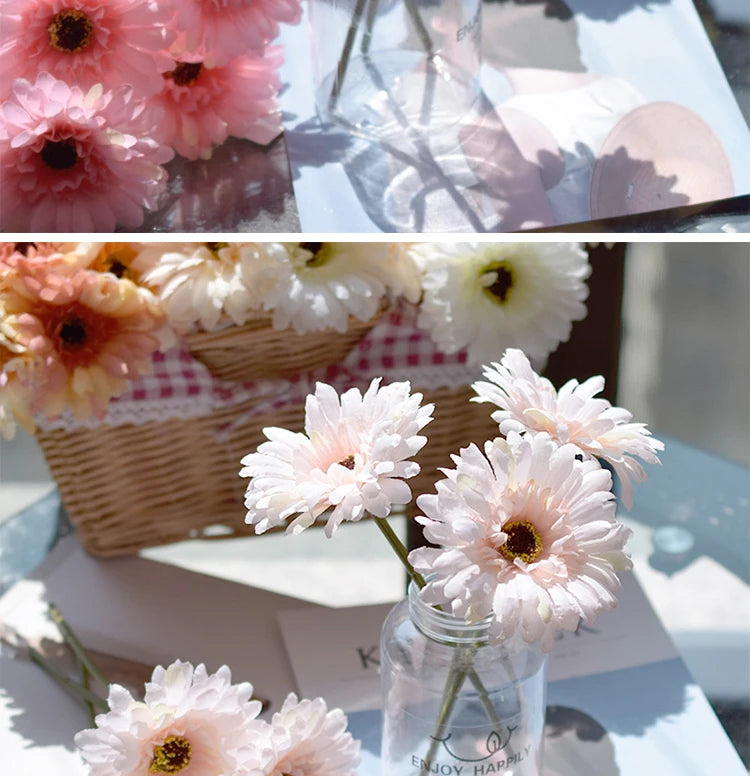 Artificial Silk Gerbera Flowers – Wedding & Home Decor, 3Pcs, 6Pcs, 23cm