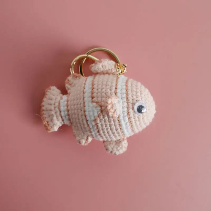 Knitting Goldfish Keychain