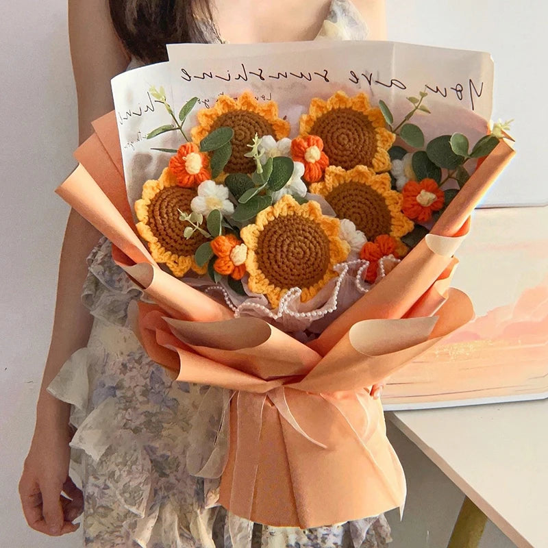 Crochet Sunflower Bouquet – Handmade & Cute