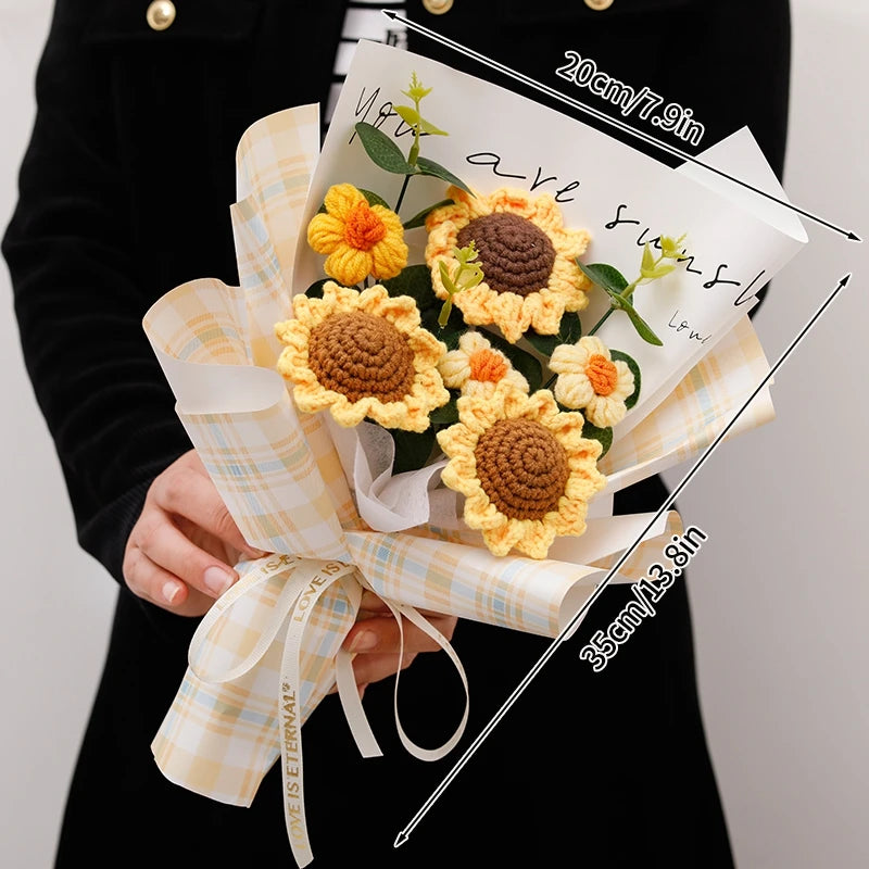 Crochet Sunflower Bouquet – Handmade & Cute