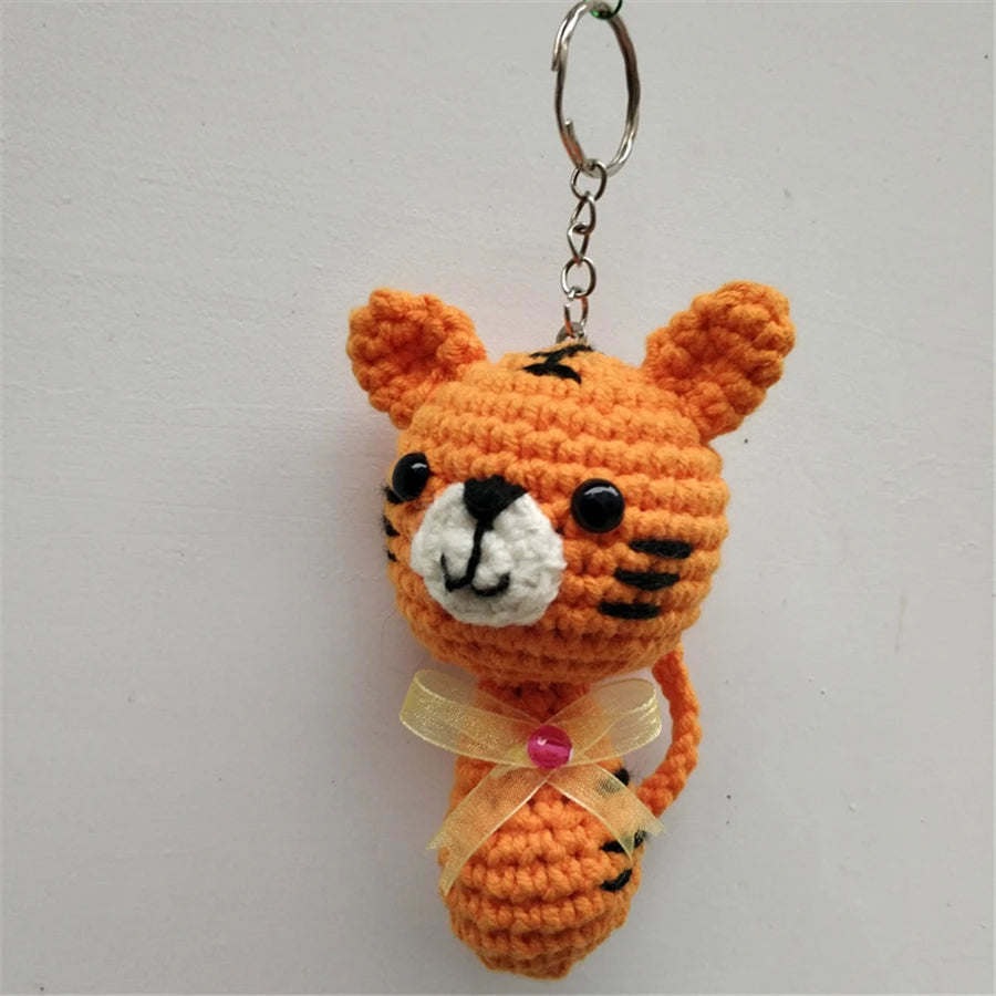 6cm Cute Animal Crochet Doll Key Chain  Knit Toy Cute Pendant Bag Accessories Crochet Toy