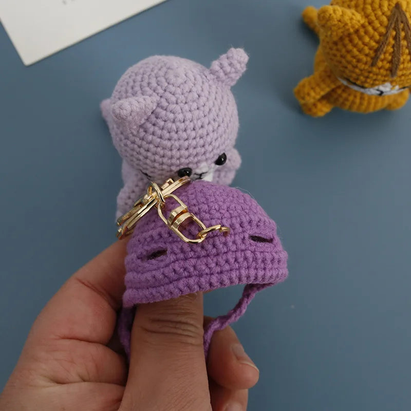 Cat Doll Crochet Keychain - Handmade & Cute