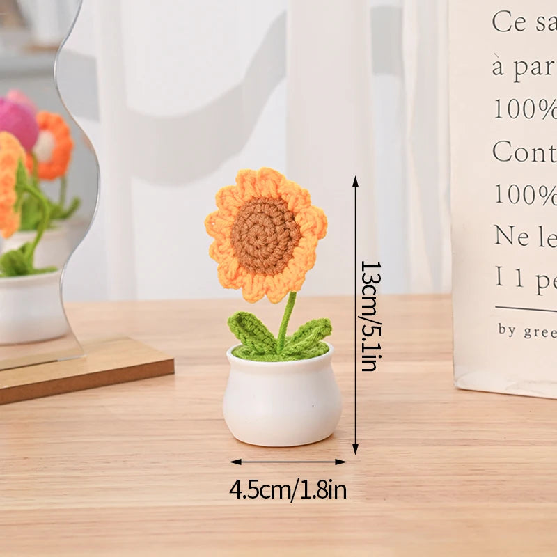 Sunflower Crochet Small Planters- Colorful & Handmade!