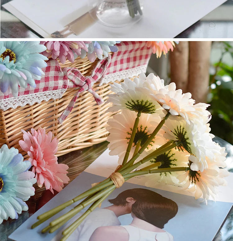 Artificial Silk Gerbera Flowers – Wedding & Home Decor, 3Pcs, 6Pcs, 23cm