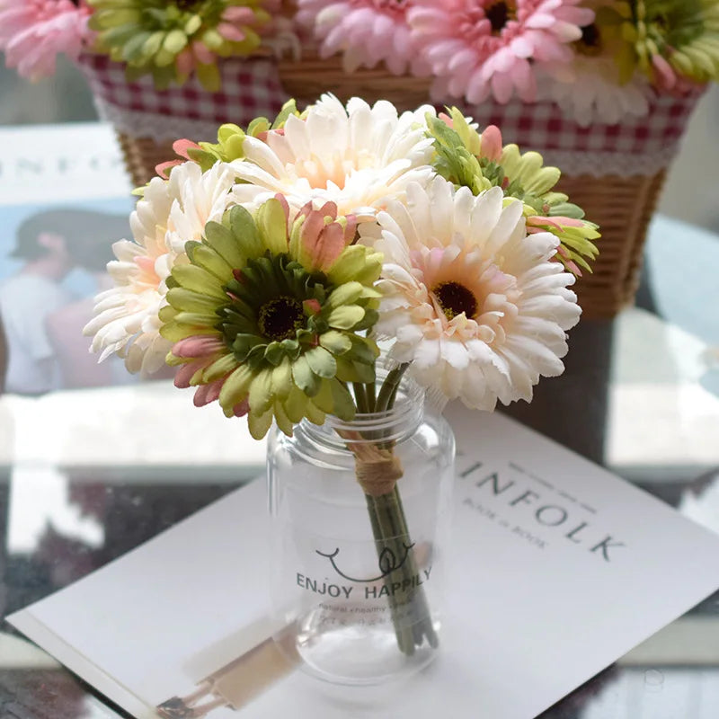 Artificial Silk Gerbera Flowers – Wedding & Home Decor, 3Pcs, 6Pcs, 23cm