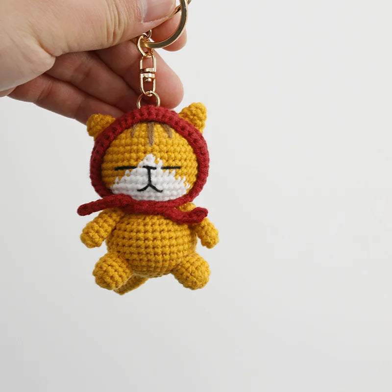Cat Doll Crochet Keychain - Handmade & Cute