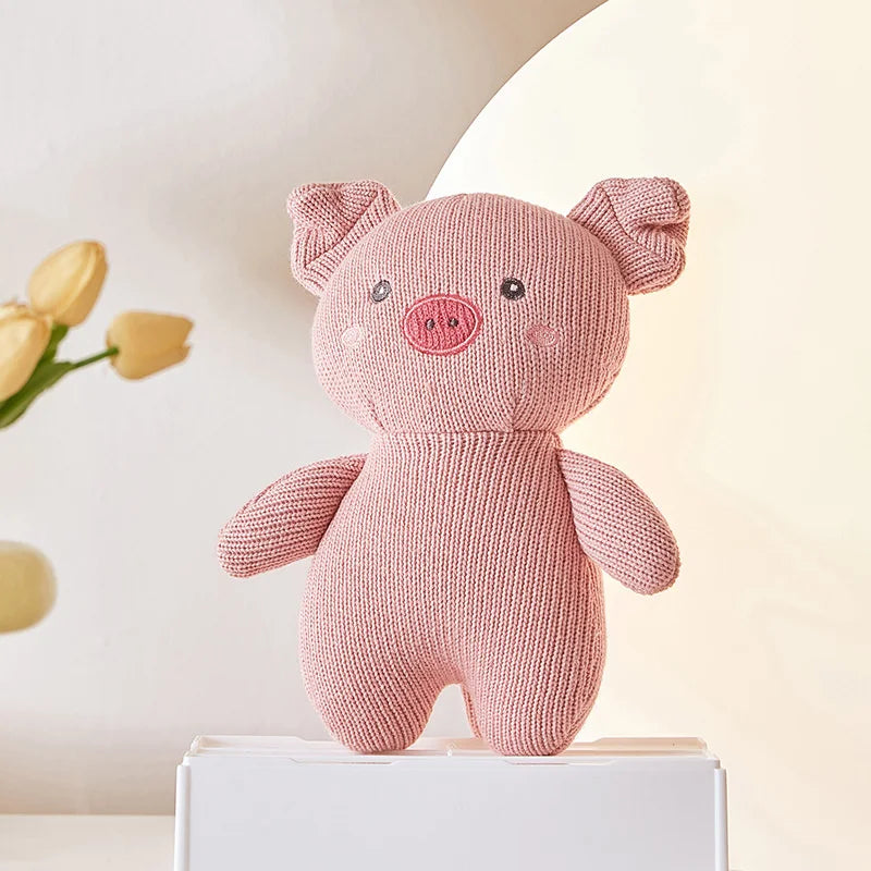 Elephant Stuff Plush Toy Handmade Crochet Wool Doll Baby Rattles