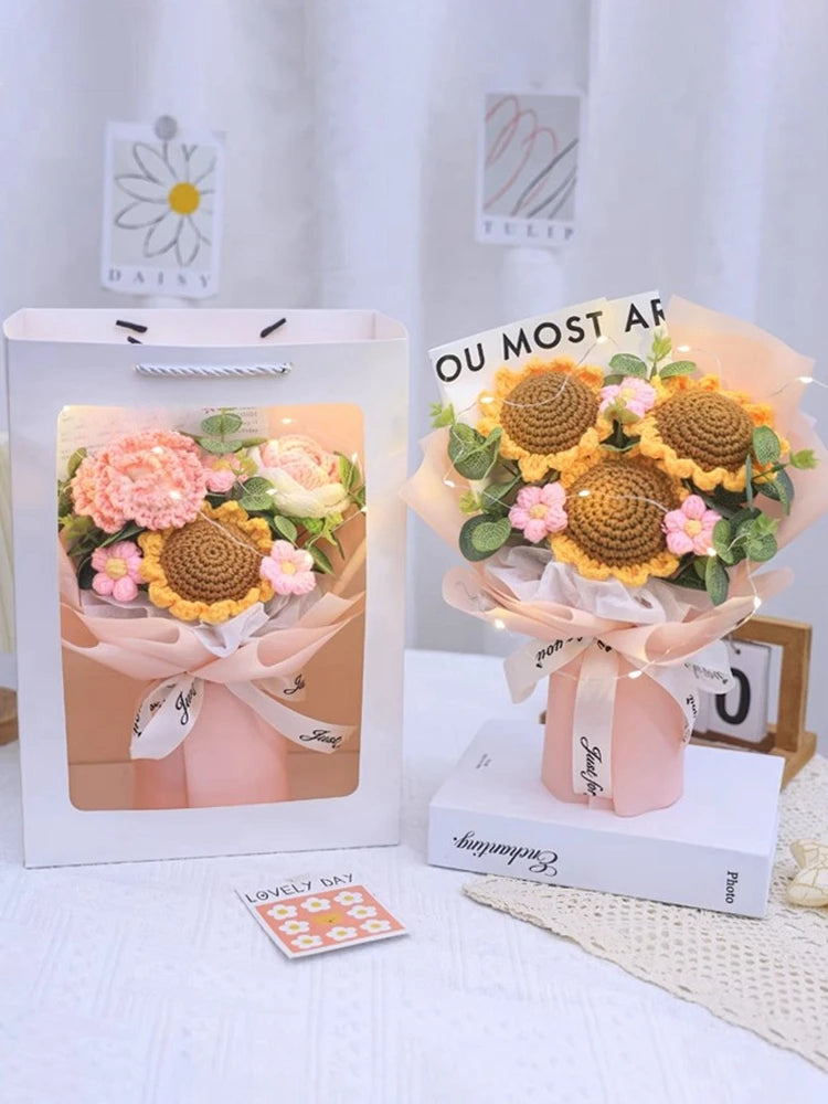 Crochet Sunflower Bouquet – Handmade & Cute