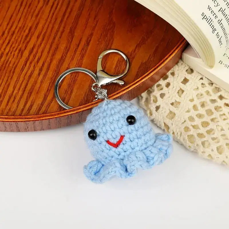 Handmade & Cute Seahorse Crochet Keychain