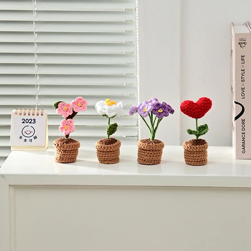 Sunflower Crochet Small Planters- Colorful & Handmade!