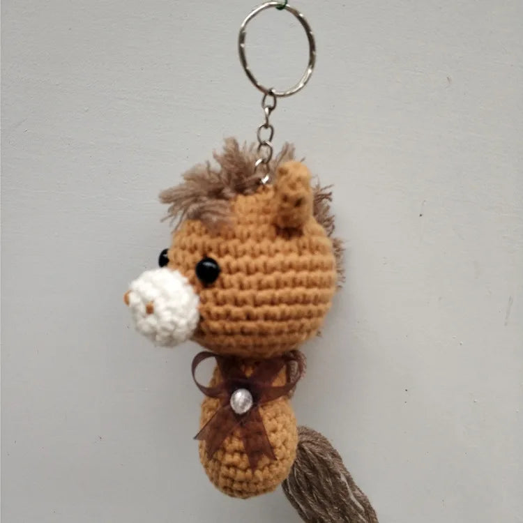 6cm Cute Animal Crochet Doll Key Chain  Knit Toy Cute Pendant Bag Accessories Crochet Toy