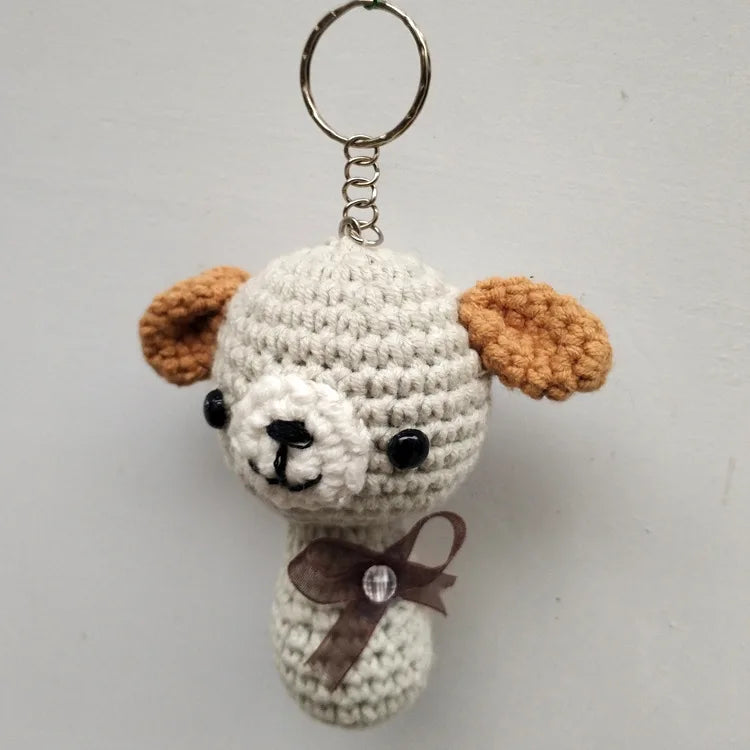 6cm Cute Animal Crochet Doll Key Chain  Knit Toy Cute Pendant Bag Accessories Crochet Toy