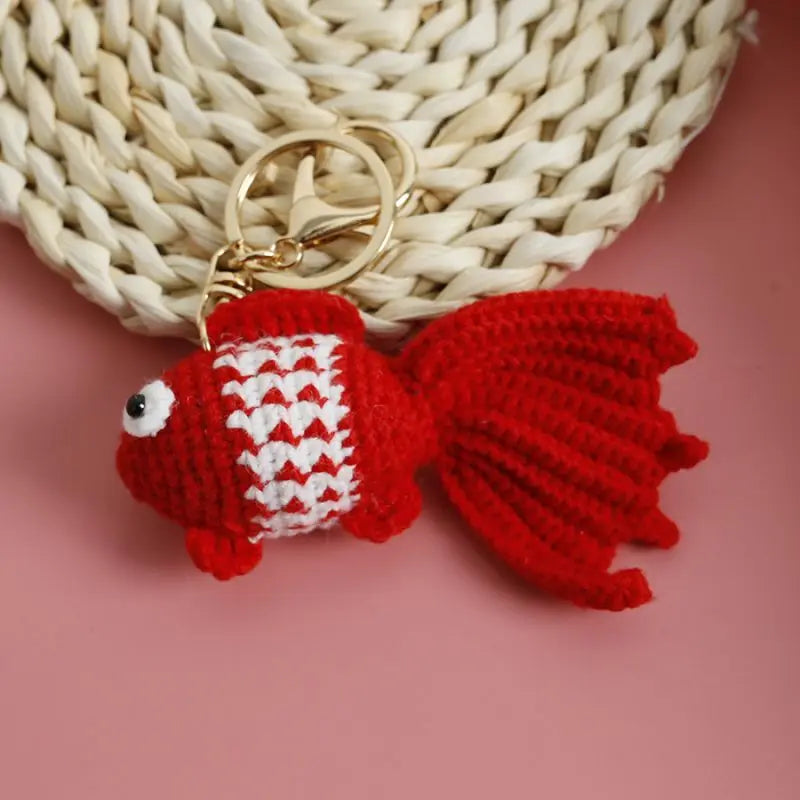 Handmade & Cute Seahorse Crochet Keychain
