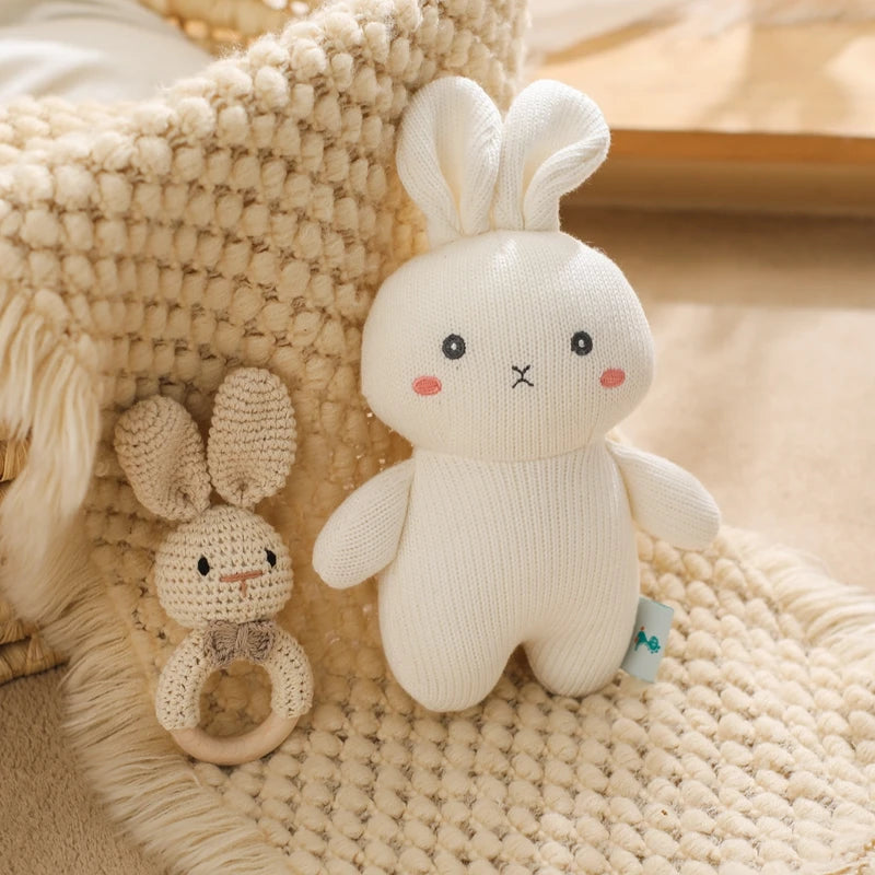 Elephant Stuff Plush Toy Handmade Crochet Wool Doll Baby Rattles