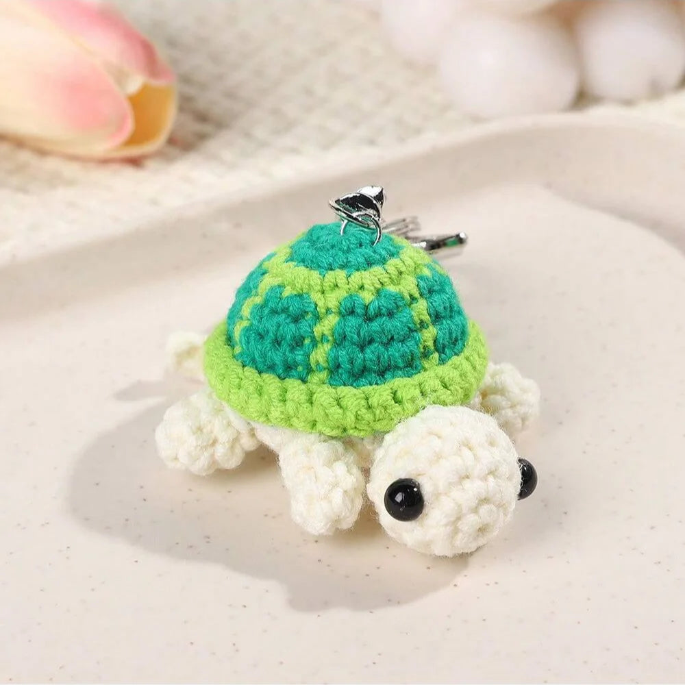 Adorable Turtle Keychain- Handmade Crocheted Miniature !