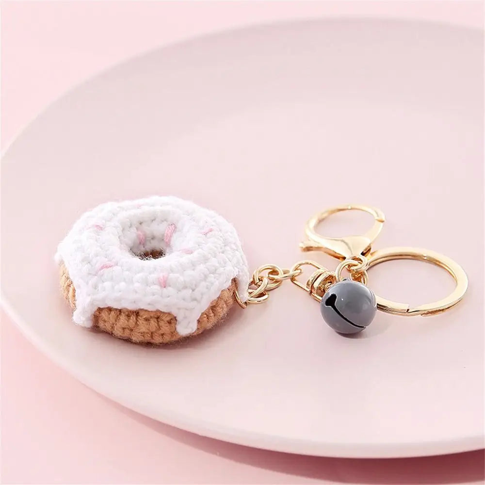 Cute Crochet Donut Fruit Keychain - Sweet & Colorful!