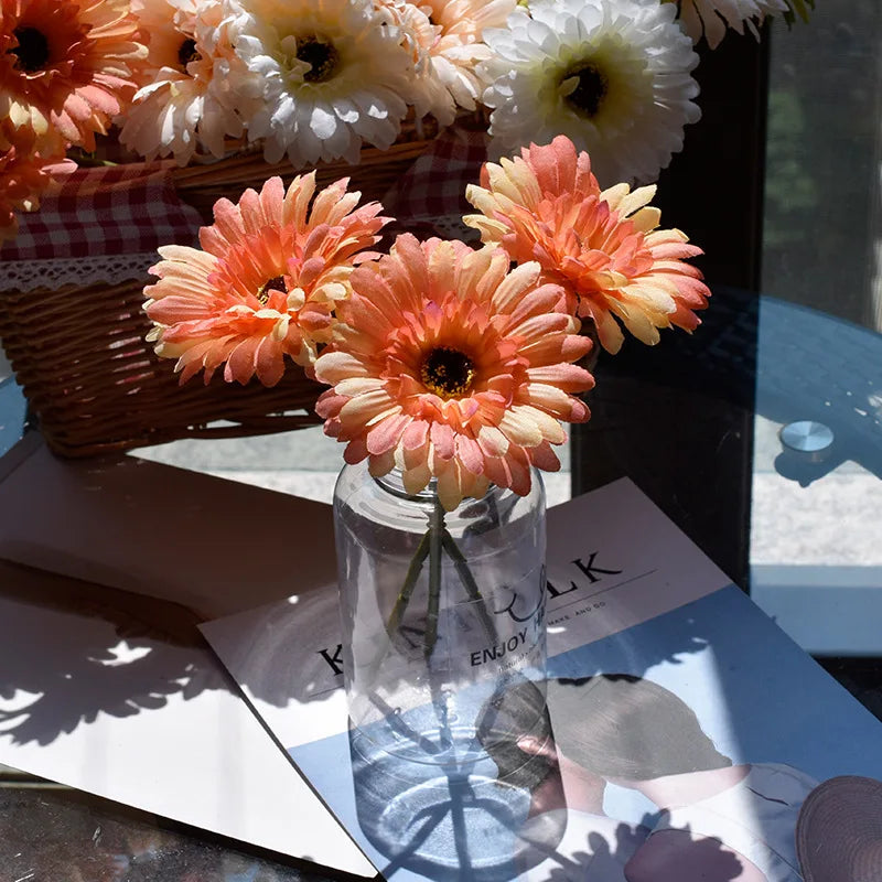 Artificial Silk Gerbera Flowers – Wedding & Home Decor, 3Pcs, 6Pcs, 23cm