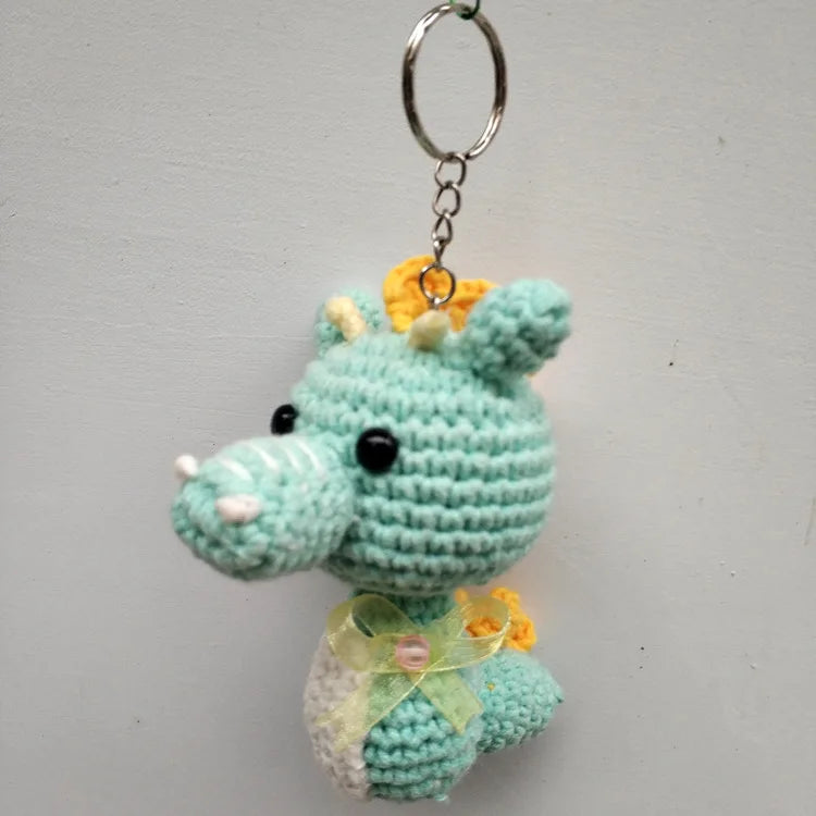 6cm Cute Animal Crochet Doll Key Chain  Knit Toy Cute Pendant Bag Accessories Crochet Toy