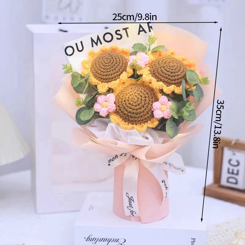 Crochet Sunflower Bouquet – Handmade & Cute