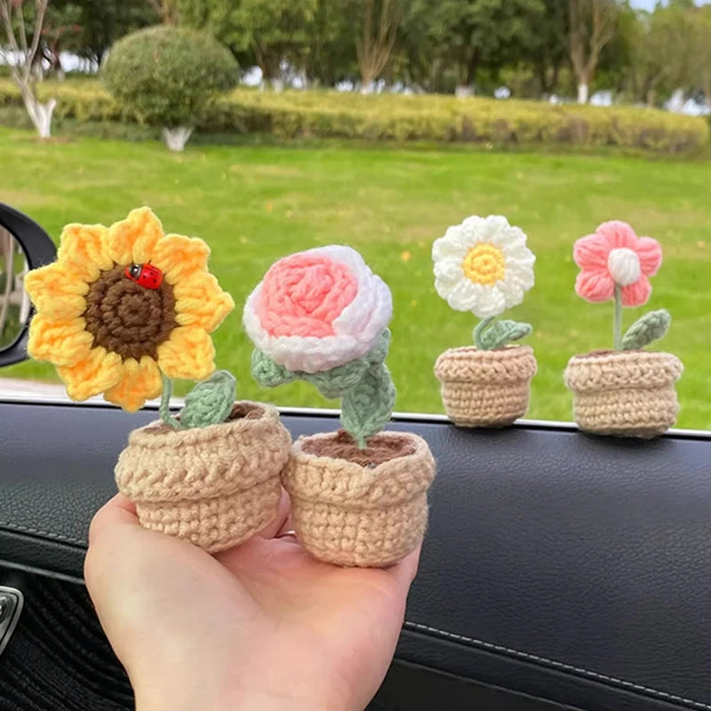 Sunflower Crochet Small Planters- Colorful & Handmade!