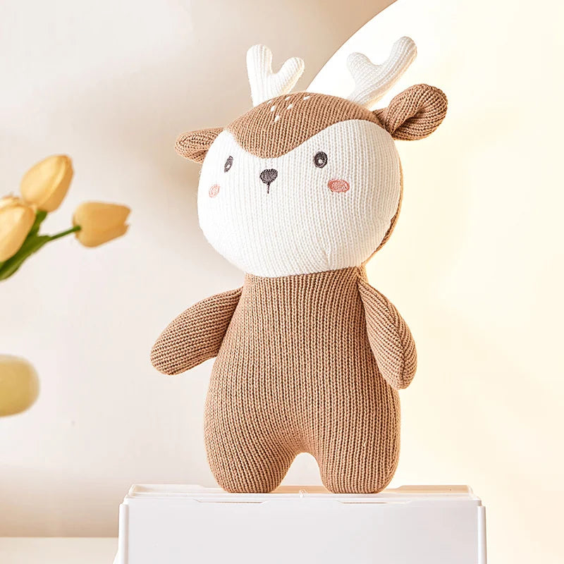 Elephant Stuff Plush Toy Handmade Crochet Wool Doll Baby Rattles