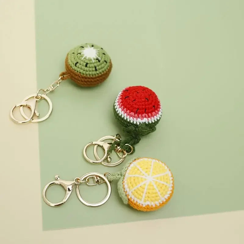 Cute Crochet Fruit Keychain